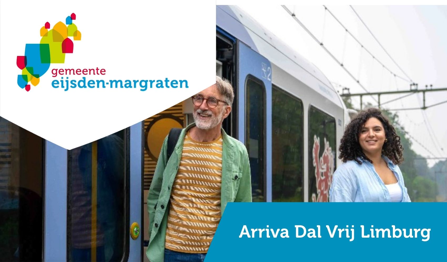 Man en vrouw stappen uit de trein